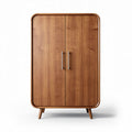 Armoire en bois de chêne couleur noyer 90 x 60 x 130cm avec deux portes