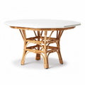 Table octogonale en rotin avec plateau blanc pour extérieur 100 x 100 x 75cm