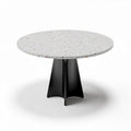 Table ronde en béton avec base en métal noir 80 x 80 x 75cm
