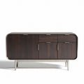 Meuble de rangement noir avec trois tiroirs et compartiment ouvert 120 x 40 x 75cm