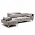 Canapé moderne en tissu gris avec accoudoirs intégrés et coussins de soutien 200 x 100 x 85cm